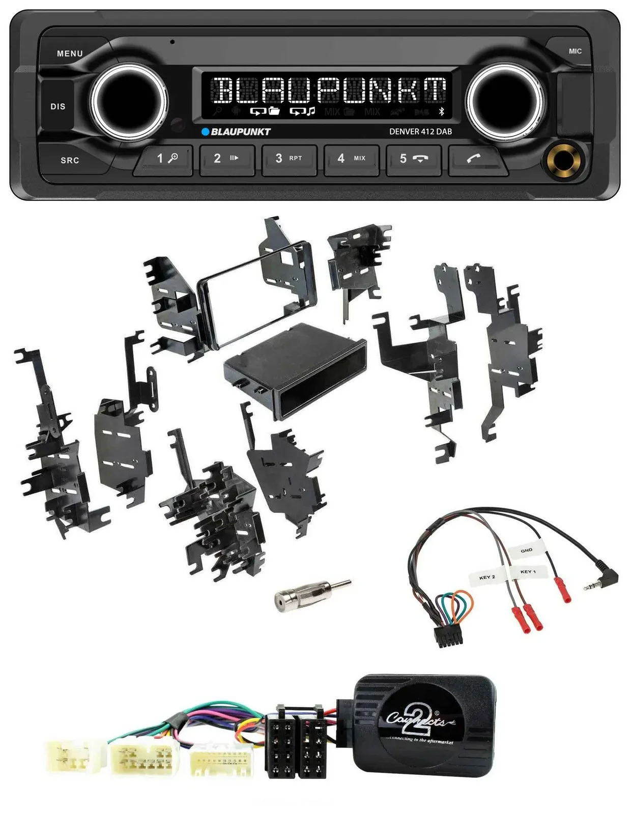 Blaupunkt Bluetooth DAB Lenkrad USB Autoradio für Toyota FJ (ab 2007)