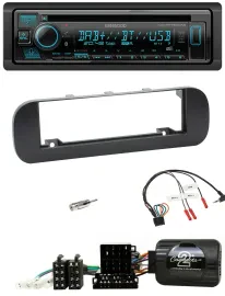 Kenwood Bluetooth DAB CD Lenkrad USB Autoradio für Fiat Panda 2012-2020 schwarz