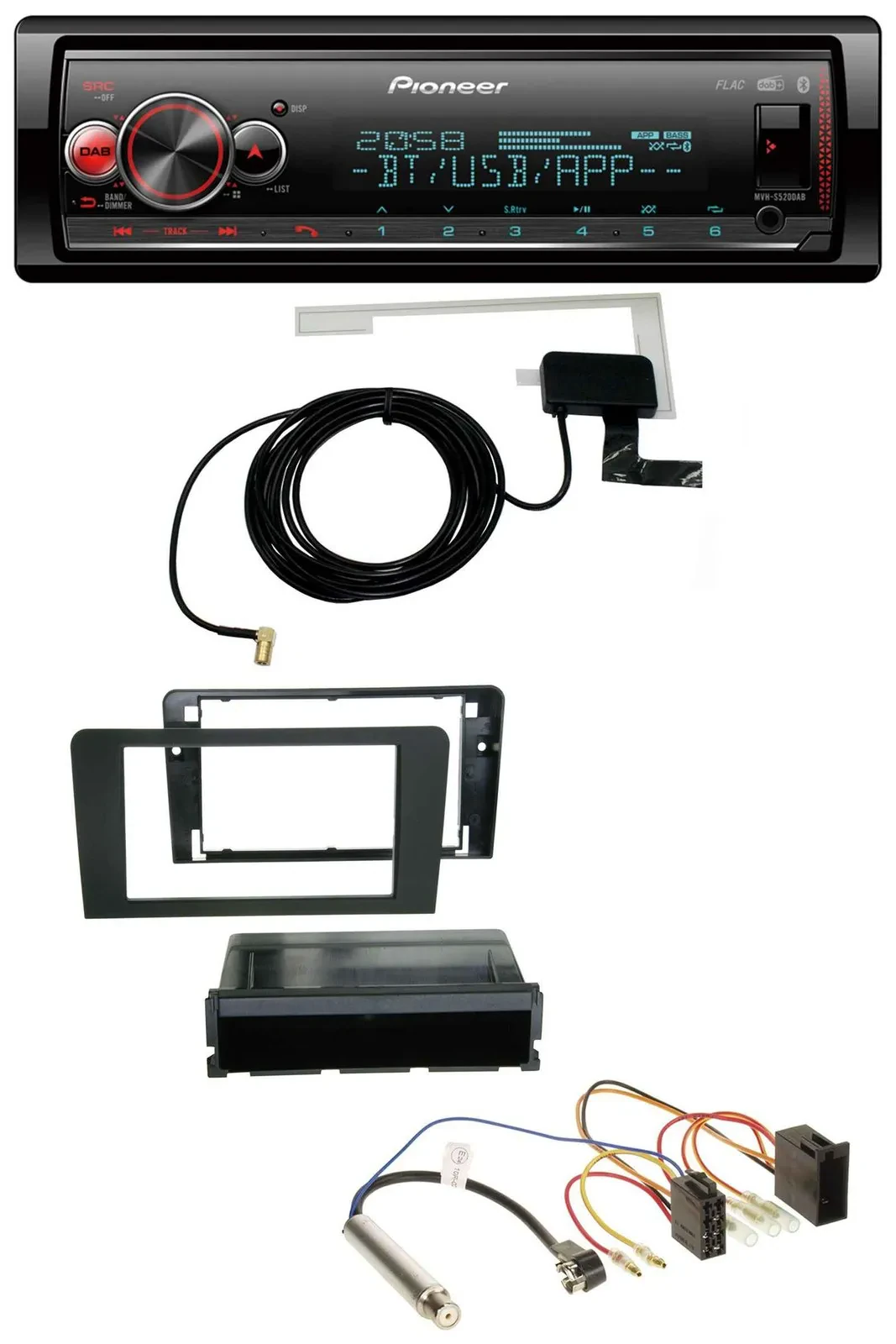 Pioneer Bluetooth DAB USB MP3 Autoradio für Audi A3 (8P 03-06) Symphony ISO