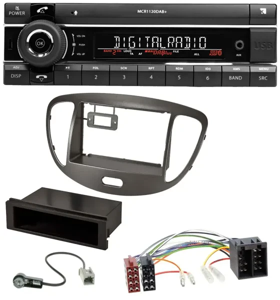 Kienzle Bluetooth MP3 USB DAB Autoradio für Hyundai i10 2008-2013 dunkelsilber