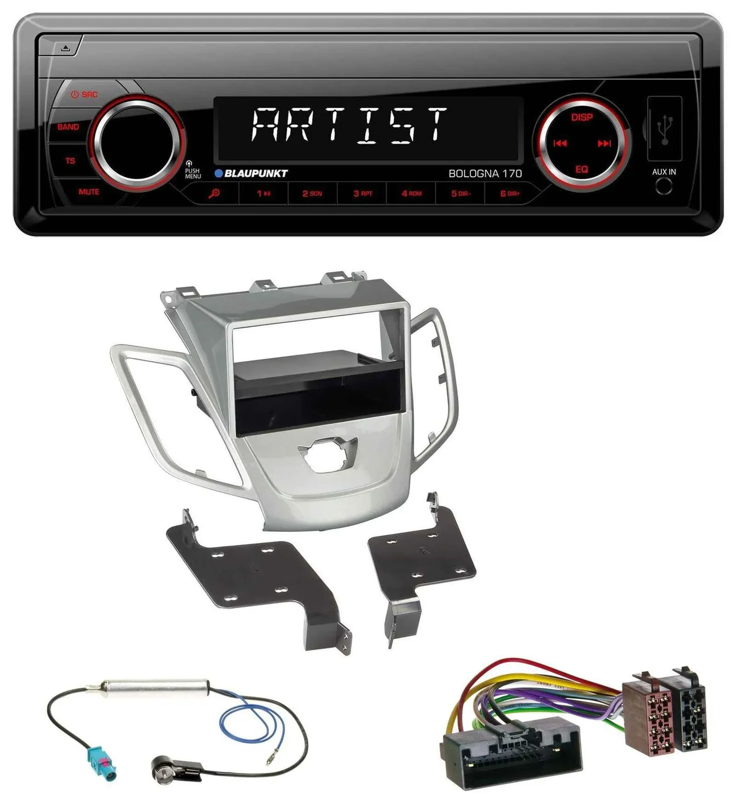 Blaupunkt SD USB 1DIN MP3 AUX Autoradio für Ford Fiesta JA8 10-17 ohne Display s