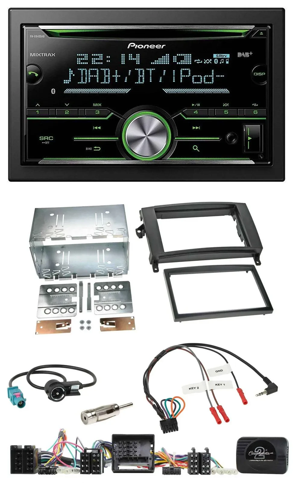 Pioneer Bluetooth Lenkrad DAB 2DIN USB CD Autoradio für Mercedes Vito Viano W639