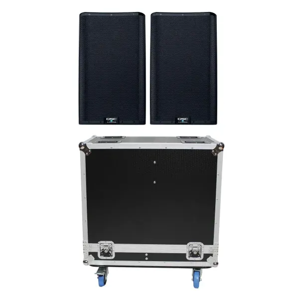 QSC K10.2 K2 Series 10" 2-Way Active Powered PA DJ Speakers w Flight Case