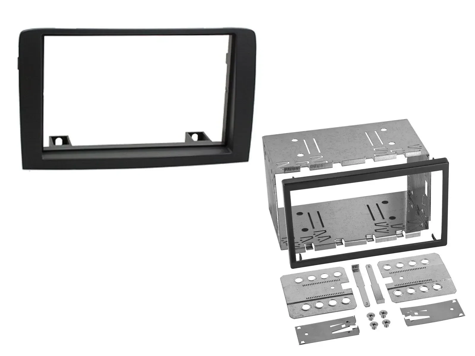Рамка для автомагнитолы Baseline 2 DIN для Fiat Idea, черный (набор)