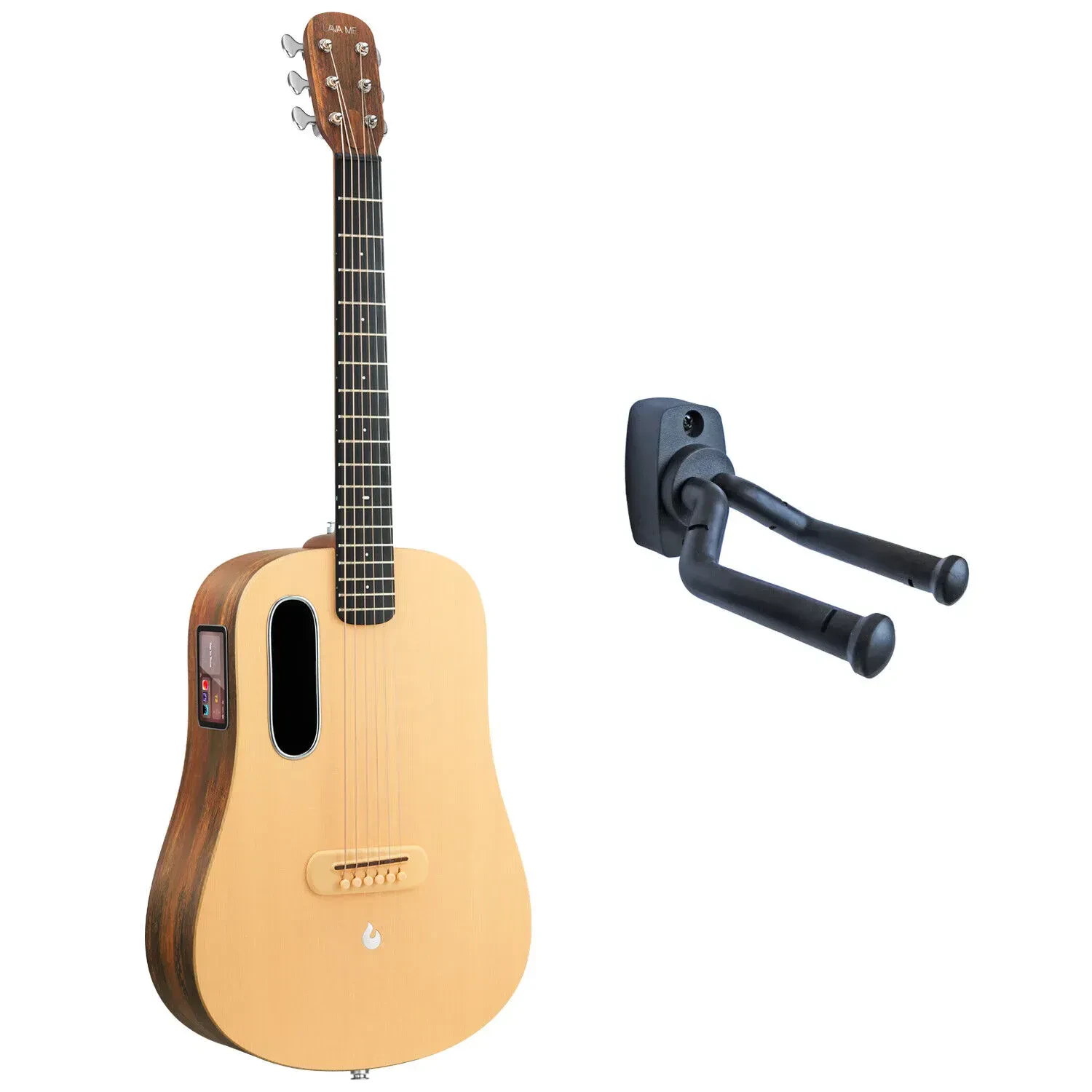 Lava Music Gitarre ME4 Spruce 36 Zoll Woodgrain Brown mit Wandhalterung