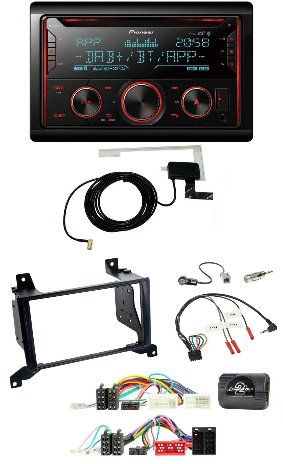 Автомагнитола Pioneer 2DIN DAB USB CD Bluetooth для Hyundai Santa Fe CM (2009)