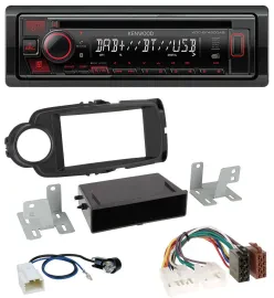 Автомагнитола для Toyota Yaris (2011–2014) Kenwood MP3/CD/USB Bluetooth DAB черная