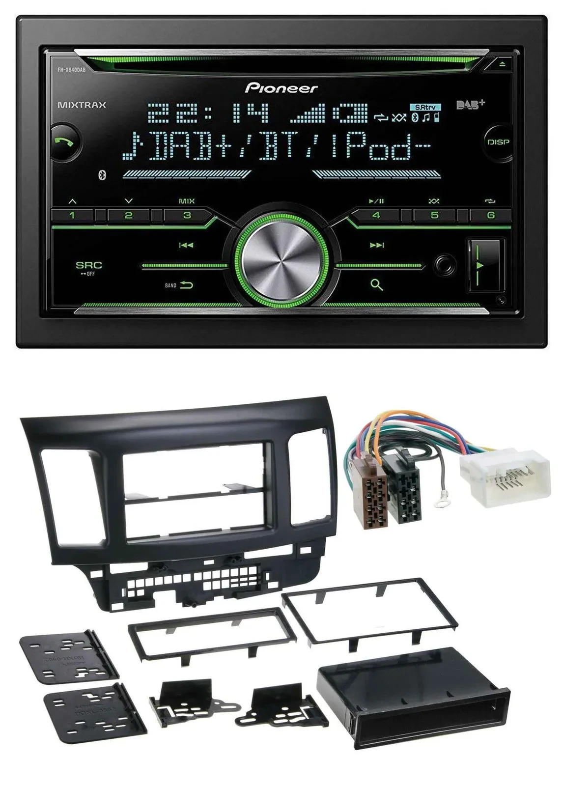 Pioneer Bluetooth MP3 DAB 2DIN USB CD Autoradio für Mitsubishi EVO Lancer ab 08