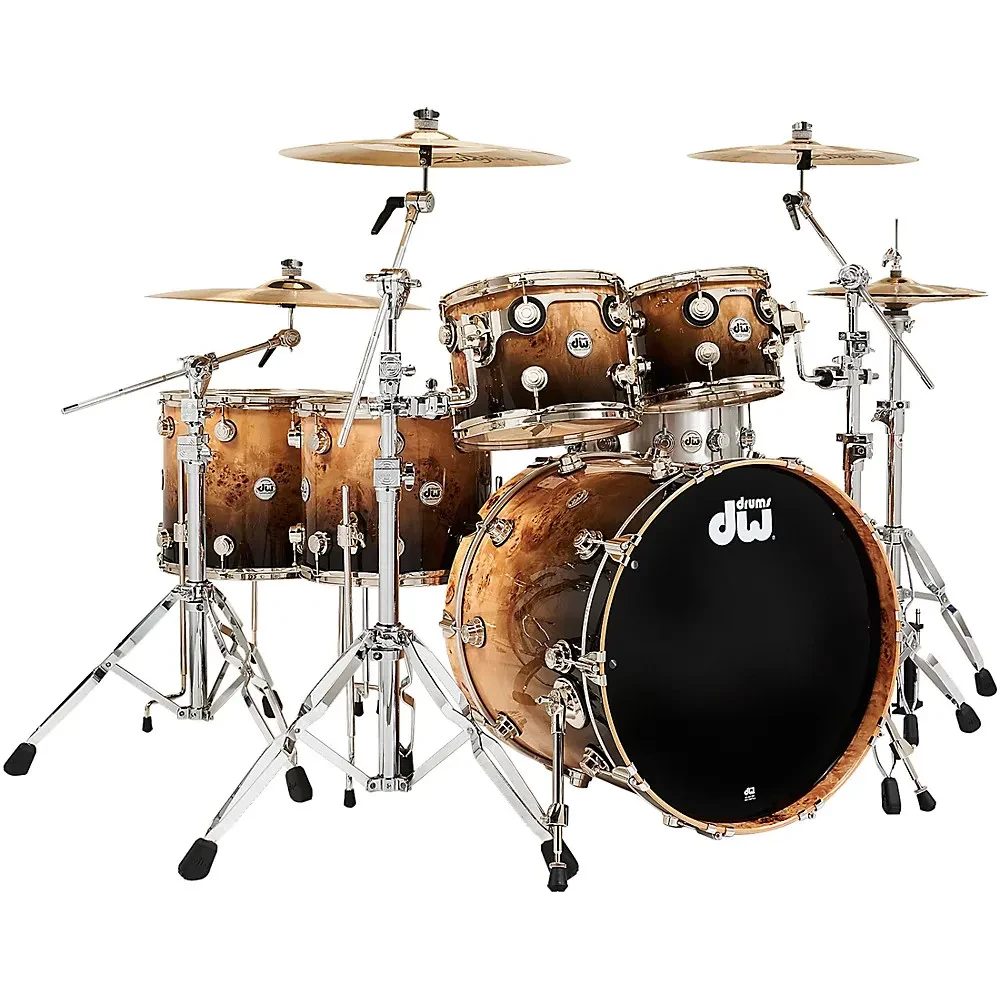 Ударная установка DW Collector's Series SSC Maple Exotic (набор, 5 шт.) 22x18", 10x8", 12x9", 14x12", 16x14", Natural to Candy Black Fade over Mapa Burl, фурнитура никель