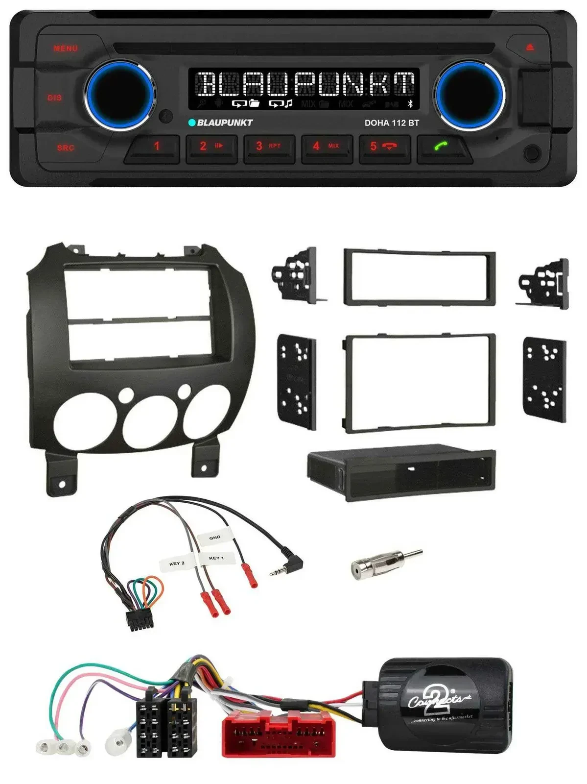 Blaupunkt Lenkrad MP3 CD Bluetooth USB Autoradio für Mazda 2 2007-2014 nur Panas