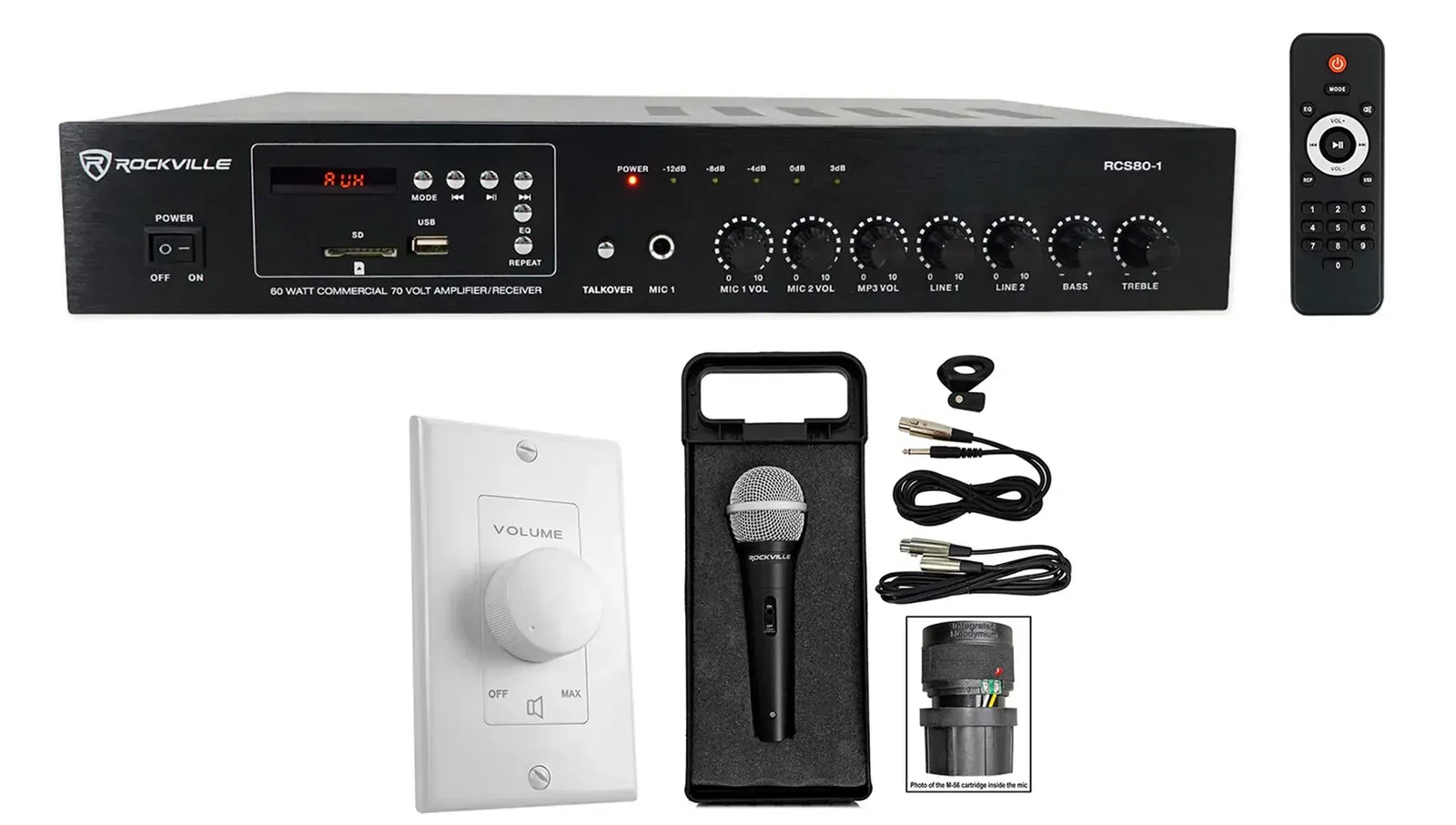 Трансляционный усилитель Rockville RCS80-1 Black с аксессуарами