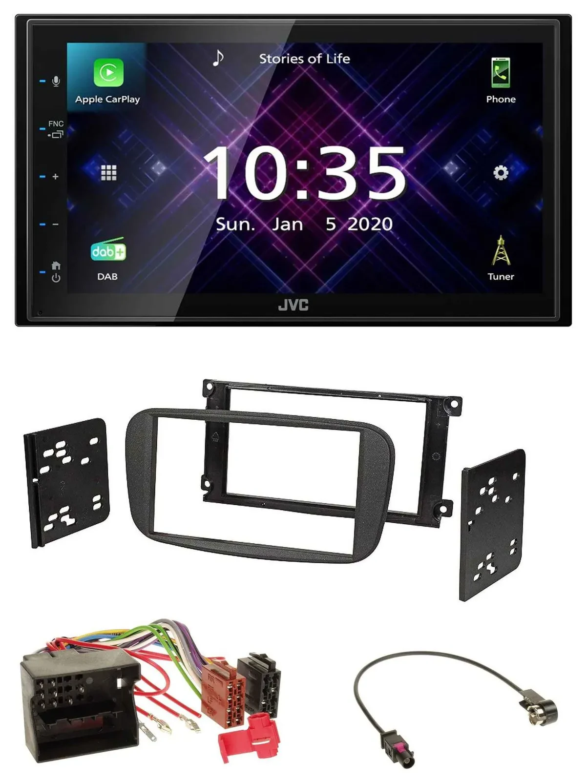 JVC DAB 2DIN MP3 Bluetooth USB Autoradio für Ford S-Max ab 2007 Mondeo schwarz