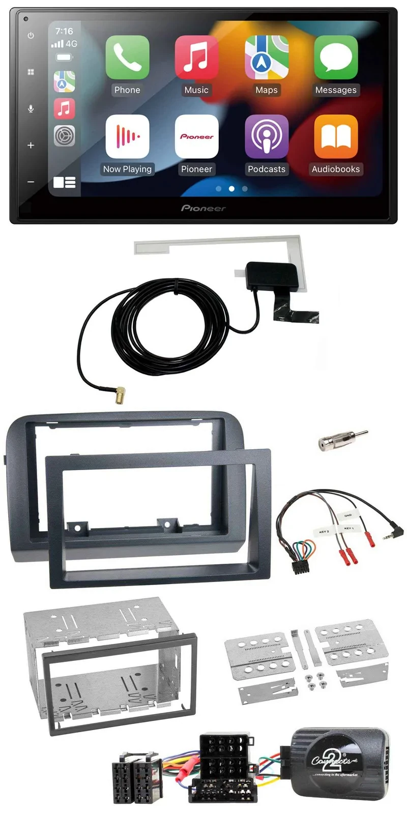 Pioneer Lenkrad USB Bluetooth DAB 2DIN Autoradio für Fiat Croma 2005-2010