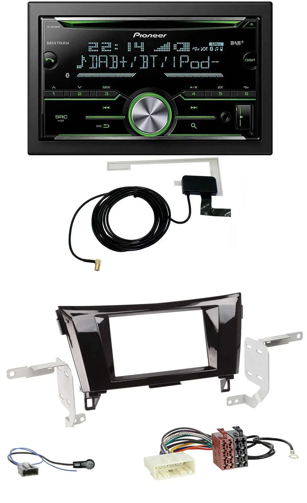 Pioneer CD USB MP3 Bluetooth 2DIN DAB Autoradio für Nissan Qashqai X-Trail ab 14