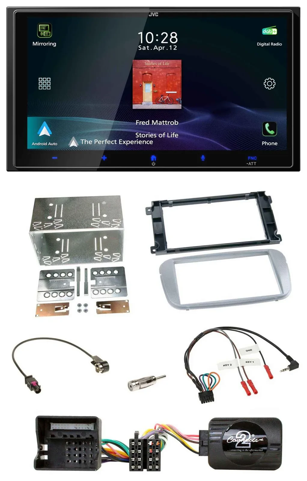 JVC USB Bluetooth 2DIN DAB Lenkrad Autoradio für Ford Mondeo S-Max 07-14 Profi s