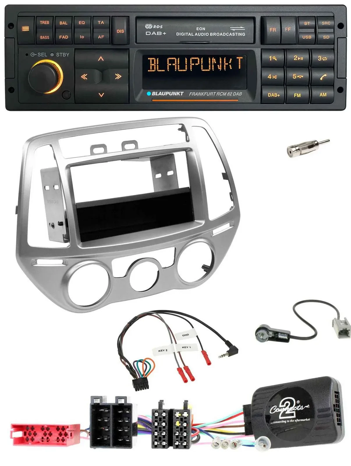 Blaupunkt USB DAB SD Lenkrad Bluetooth Autoradio für Hyundai i20 2012-2014 silbe