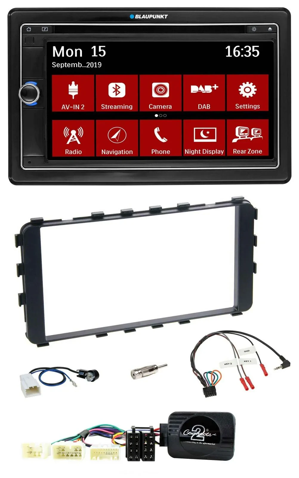 Blaupunkt 2DIN USB DAB Lenkrad Bluetooth TMC Navigation für Toyota Yaris 06-11 O