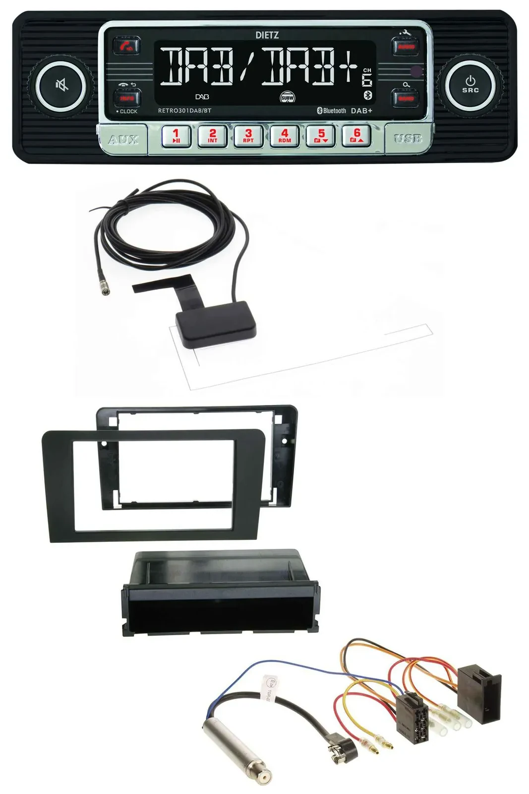 Dietz DAB Bluetooth USB MP3 Autoradio für Audi A3 (8P 03-06) Symphony ISO