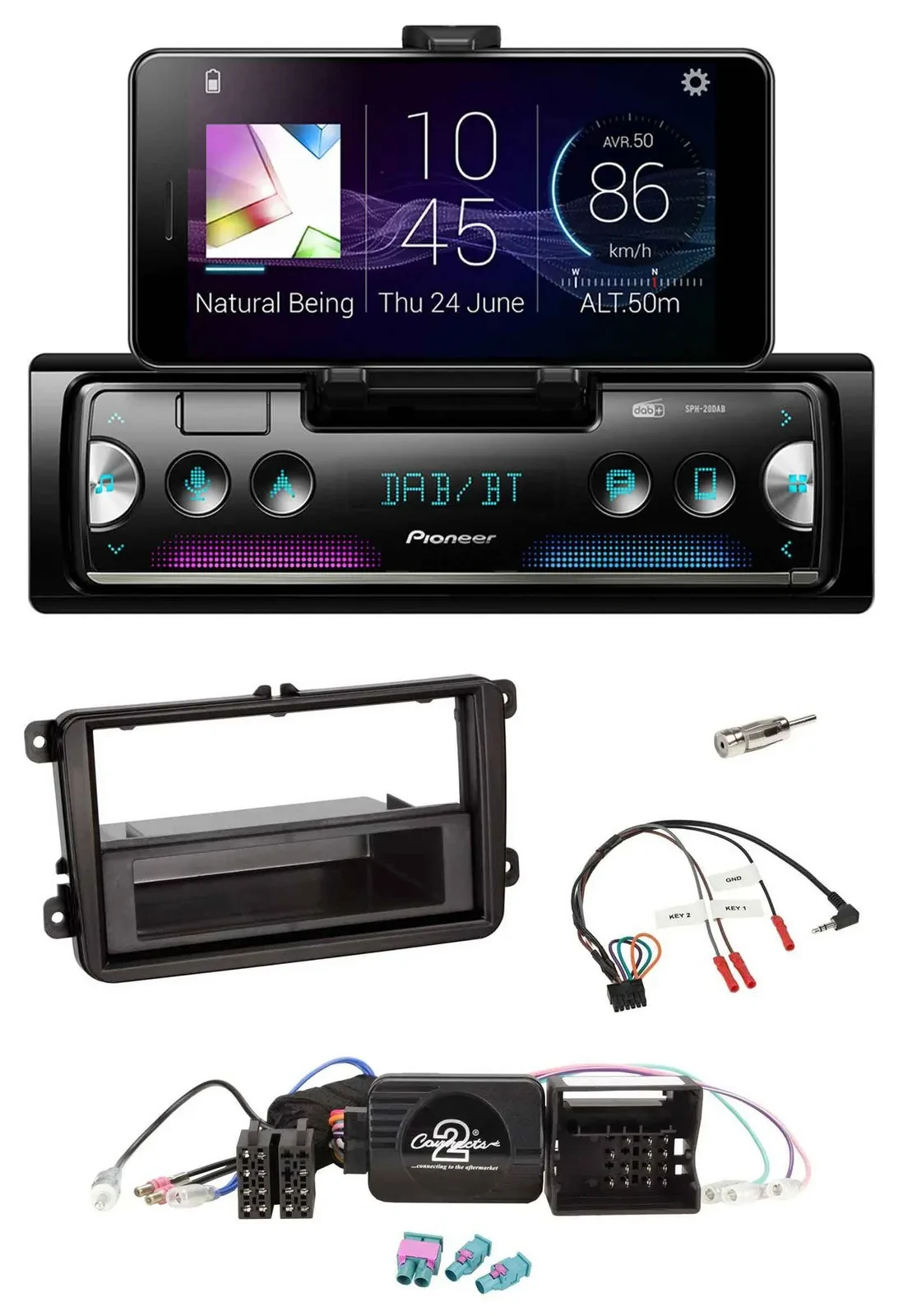 Pioneer USB Lenkrad Bluetooth DAB Autoradio für VW Amarok Beetle EOS Caddy Golf