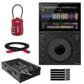 AlphaTheta CDJ-1500X Compact DJ Multi Player with Black Case Package