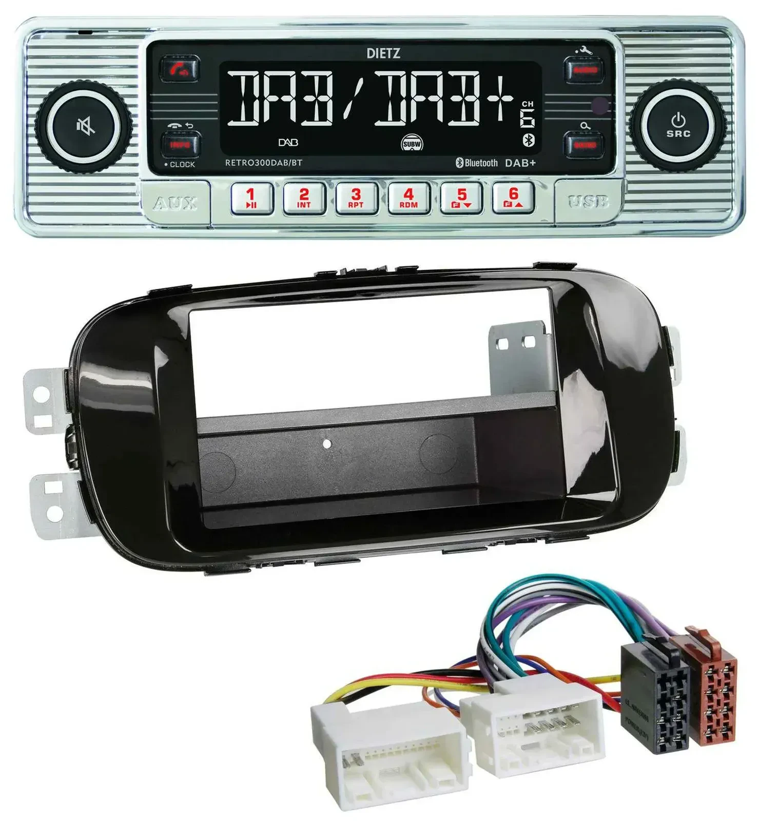 Автомагнитола для Kia Soul PS (с 2014) Dietz Bluetooth, MP3, DAB, USB, черный глянец