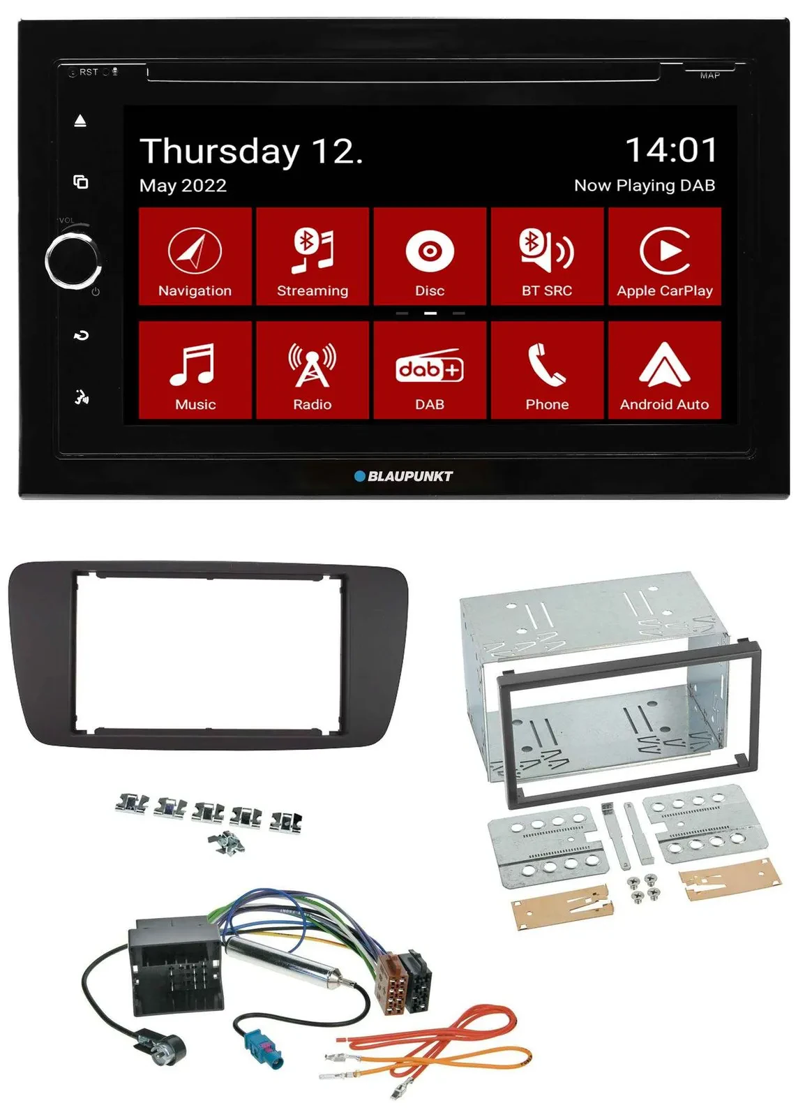 Blaupunkt MP3 DVD Bluetooth DAB 2DIN USB Autoradio für Seat Ibiza ab 08 azabache