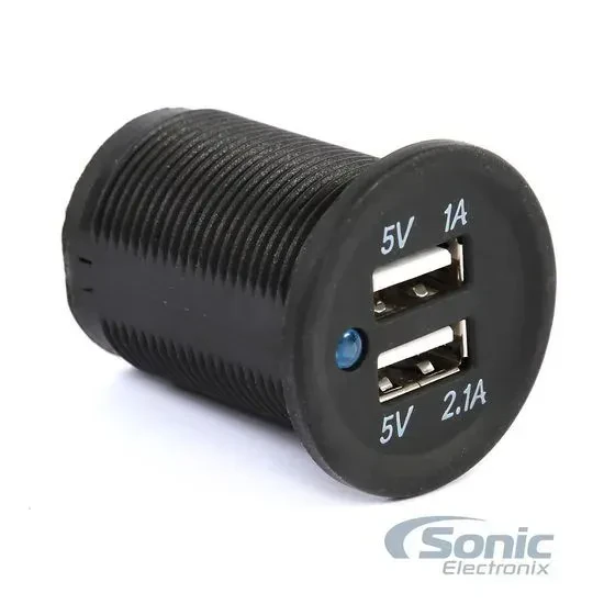 BELVA BA2USB Hard-Wire Dual USB 12 Volt Charging Port w/ LED Status Light