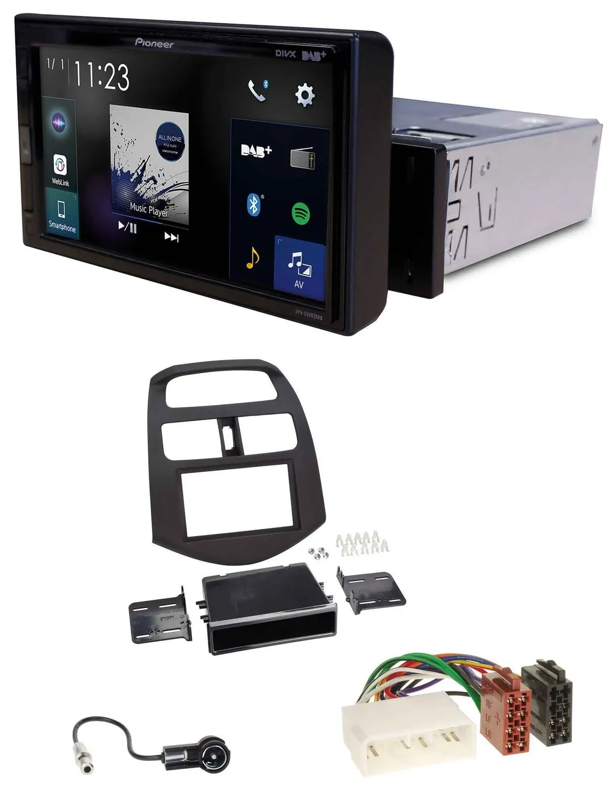 Pioneer DAB MP3 Bluetooth USB Autoradio für Chevrolet Spark (KLM 2012-2013)