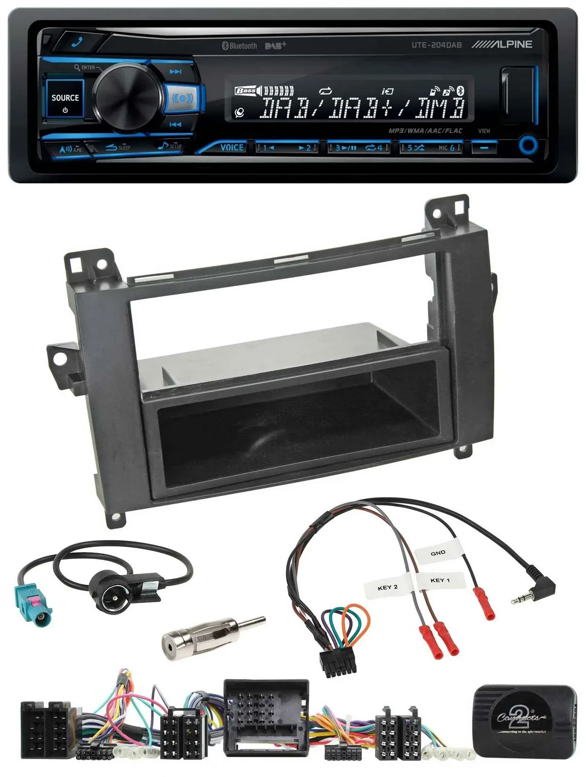 Alpine USB Bluetooth DAB Lenkrad Autoradio für Mercedes Vito Viano W639 Audio 5
