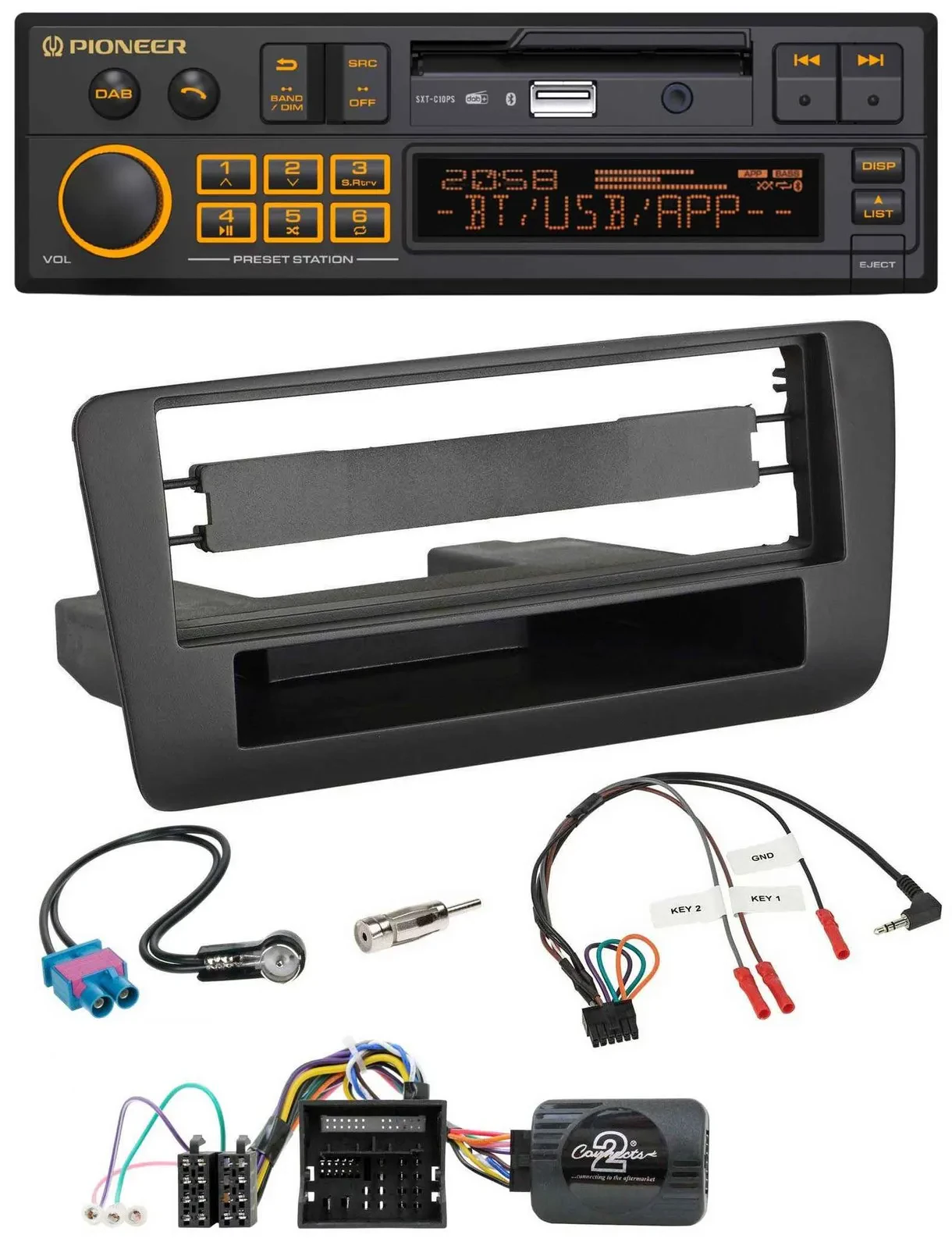 Автомагнитола для Audi A1 Pioneer DAB USB Bluetooth с поддержкой управления на руле (с 2010)