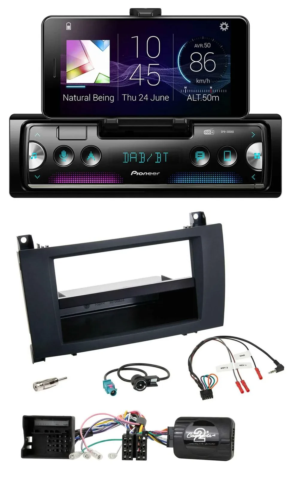 Pioneer USB Lenkrad Bluetooth DAB Autoradio für Mercedes SLK R171 2004-2011