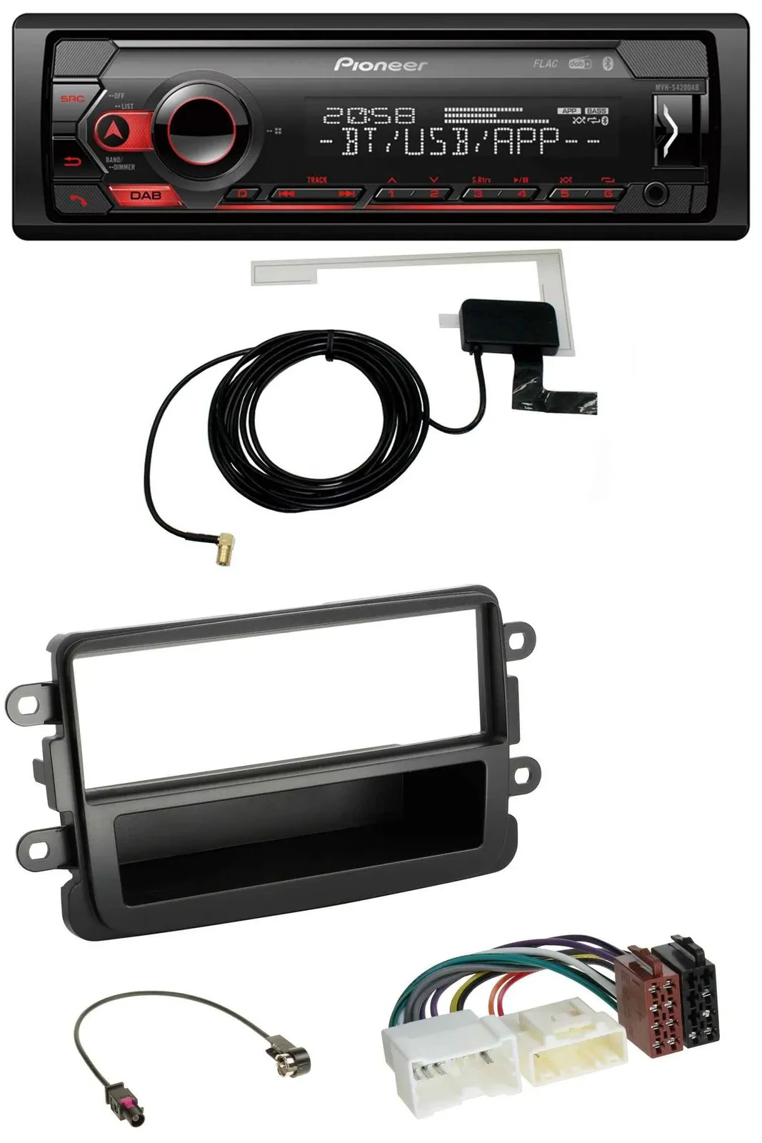 Pioneer DAB USB MP3 Bluetooth Autoradio für Dacia Lodgy Duster Dokker Sandero sc