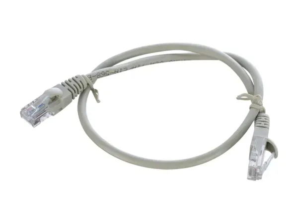 00-00027471 Патч-корд RJ-45 (m)-RJ-45 (m) 0.5м кат.5е ПВХ 26AWG, серый, в пакете, GoPower