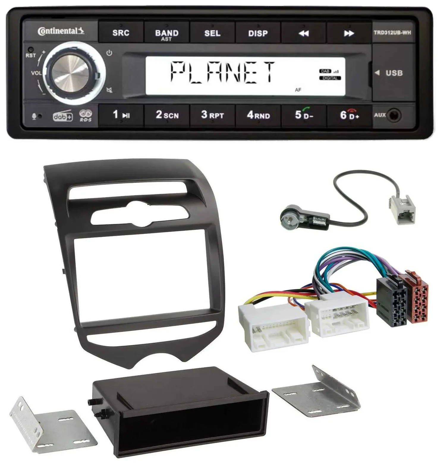 Автомагнитола Continental 1DIN USB AUX DAB MP3 для Hyundai ix20 (с 2010), ручной климат