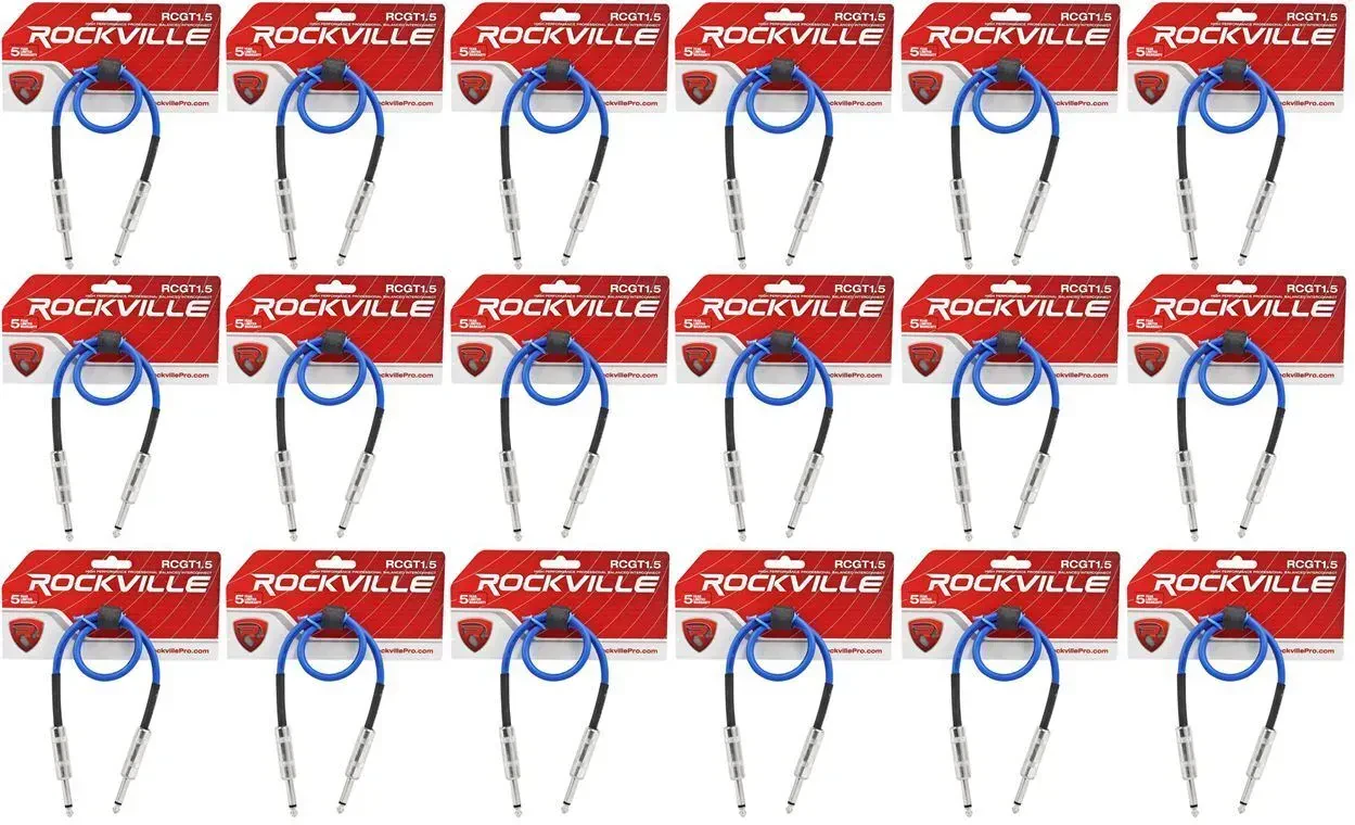 Патч-кабель инструментальный Rockville RCGT1.5BL Blue 0.45 м (18 штук)