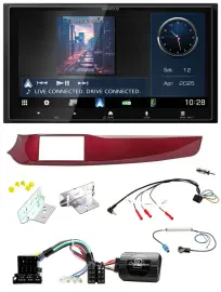 Kenwood Bluetooth 2DIN USB DAB Lenkrad Autoradio für Alfa Giulietta rot 940 2010
