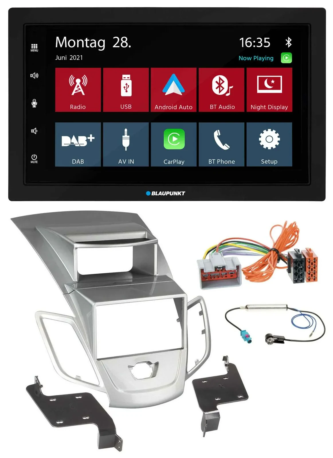 Автомагнитола для Ford Fiesta 2008–2010 Blaupunkt 2 DIN, Bluetooth, DAB, USB, MP3, дисплей