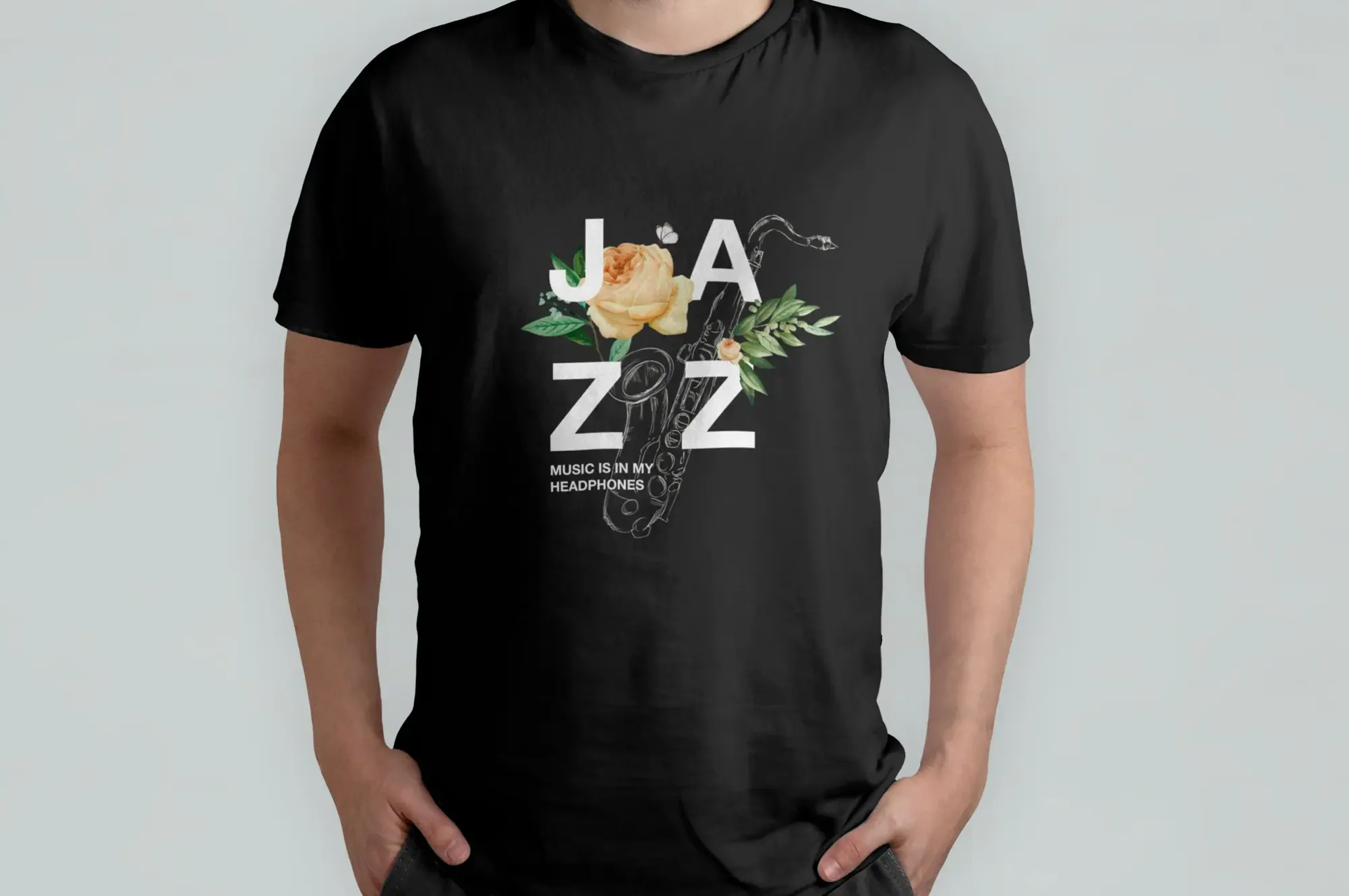Футболка Popmerch WWXXL113 "Jazz Flowers" белая, женская, размер XXL