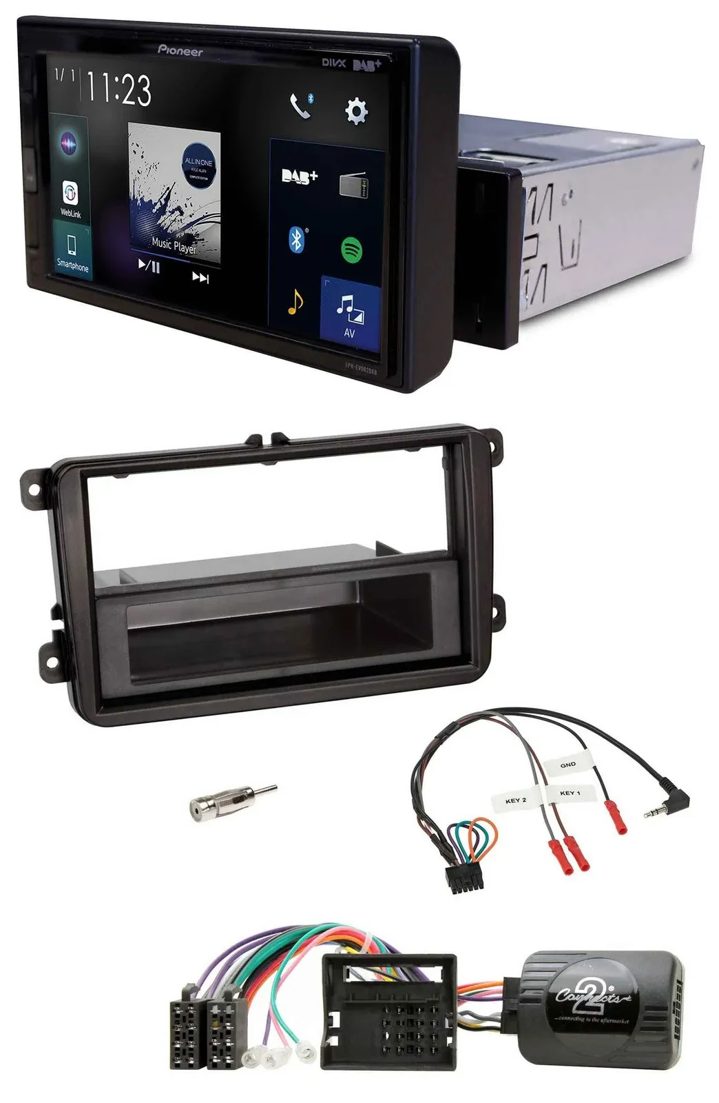 Pioneer DAB Lenkrad Bluetooth USB Autoradio für Skoda Fabia 5J 2007-2014