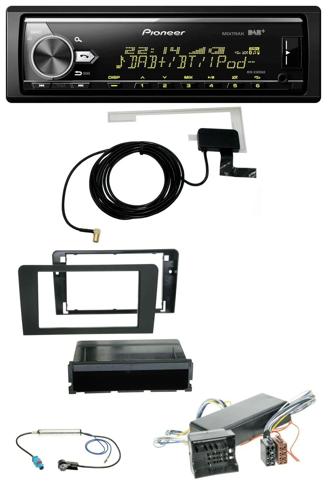 Автомагнитола Pioneer для Audi A3 (8P, 2006–2012), Bluetooth, DAB, USB, MP3, совместима с Symphony/Bose (активная система)