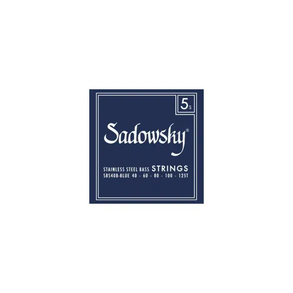 SADOWSKY Blue Label Bass String Set, Stainless Steel, 5-Saiter, 040-125