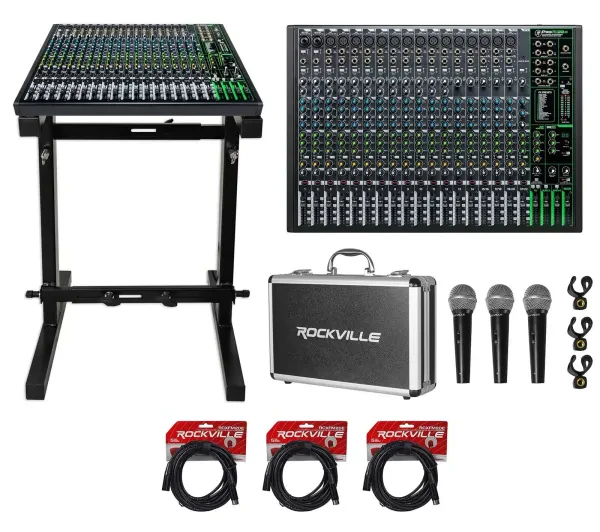 Mackie ProFX22v3 22-Channel Effects Mixer w/USB ProFX22 v3+Stand+Mics+Cables