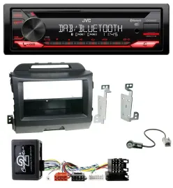 JVC CD DAB USB Bluetooth Lenkrad Autoradio für Kia Sportage 3 Navi 10-15 schwarz