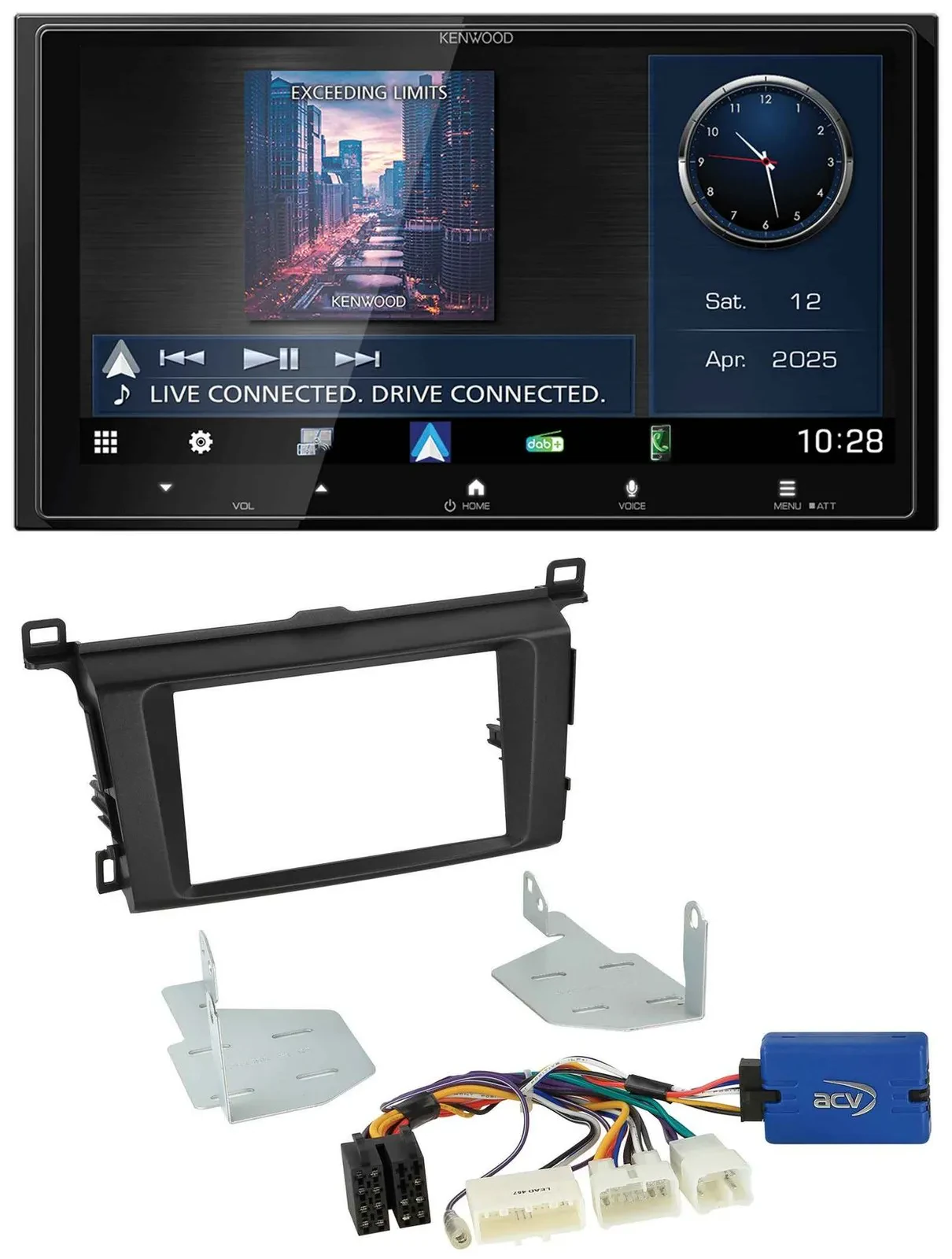 Kenwood Bluetooth 2DIN USB DAB MP3 Autoradio für Toyota RAV 4 (ab 2013)