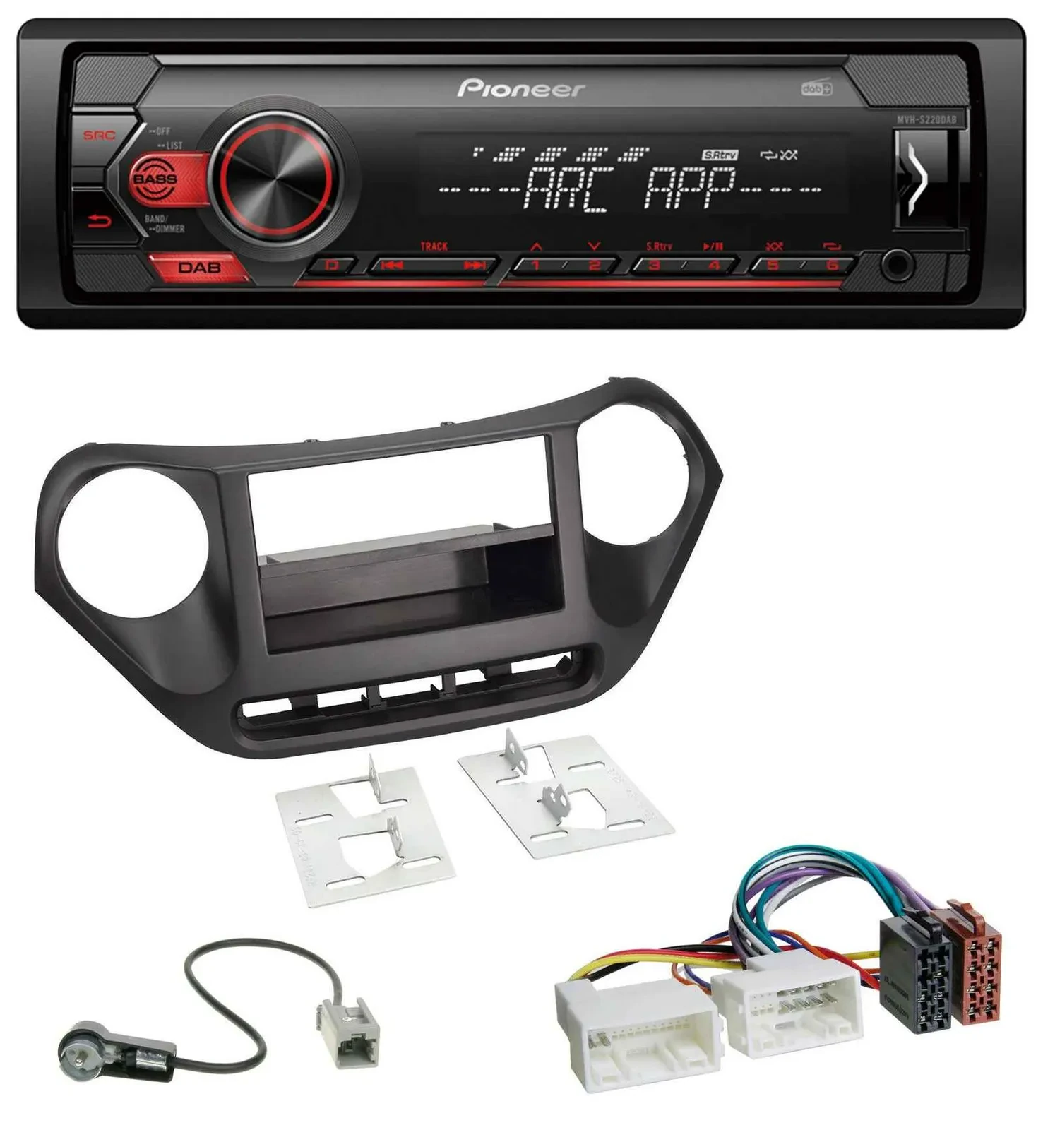Pioneer DAB 1DIN MP3 AUX USB Autoradio für Hyundai i10 (ab 2013)