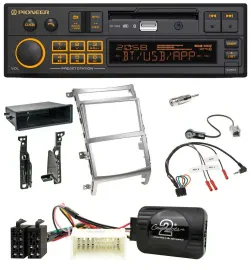 Автомагнитола для Hyundai IX55 2009–2012 Pioneer DAB, USB, Bluetooth, поддержка кнопок на руле, серебристая