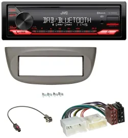 JVC Bluetooth USB DAB MP3 Autoradio für Renault Twingo ab 2012 beige-grau