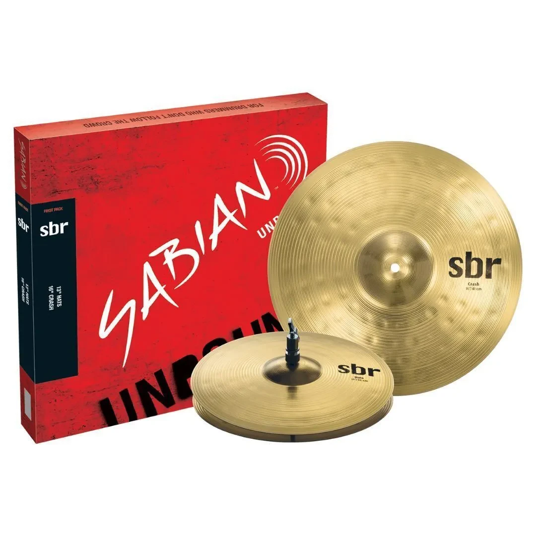 Б/У Тарелки для ударных Sabian SBR First Pack (набор, 3 шт.), Hi-Hat + Crash, латунь, натуральная отделка
