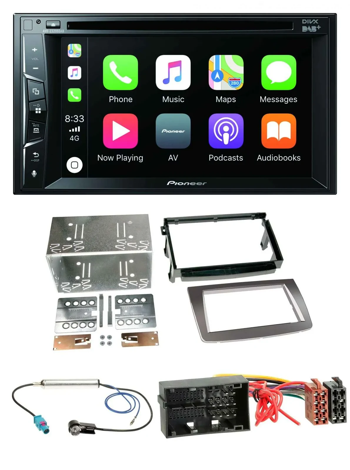 Автомагнитола Pioneer 2DIN MP3 USB DVD Bluetooth DAB для Alfa Romeo MiTo (с 2014, 955)