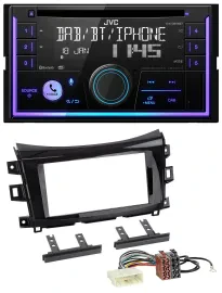 Автомагнитола JVC 2-DIN MP3 USB DAB Bluetooth CD для Nissan Navara (с 2016)